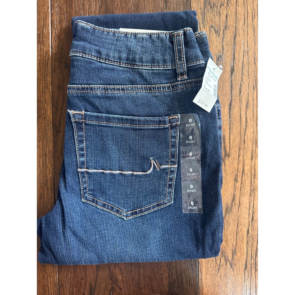 Maurices M Jeans Slim Boot Mid Rise Dark Wash Stretch Denim Jeans 0 Short NWT